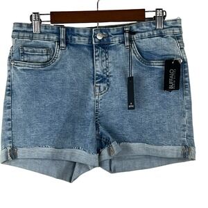 BUFFALO DAVID BITTON CECE CUFFED DENIM SHORTS IN ROBBINS EGG NWT WOMEN'S SIZE 32
